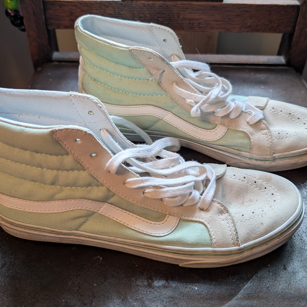 Vans Mint Green Hightop Skateboard Shoes